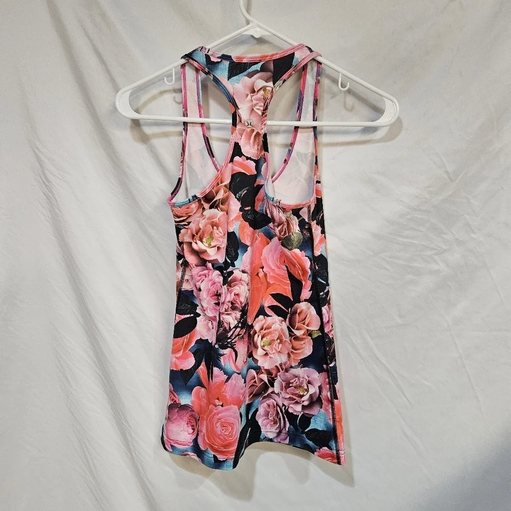 Lululemon Cool Racerback Tank Top Secret Garden Floral Running Yoga Size M EUC